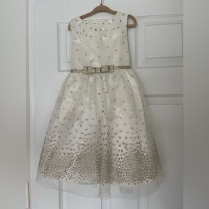 Jona Michelle White and Silver Sparkle Girls Dress